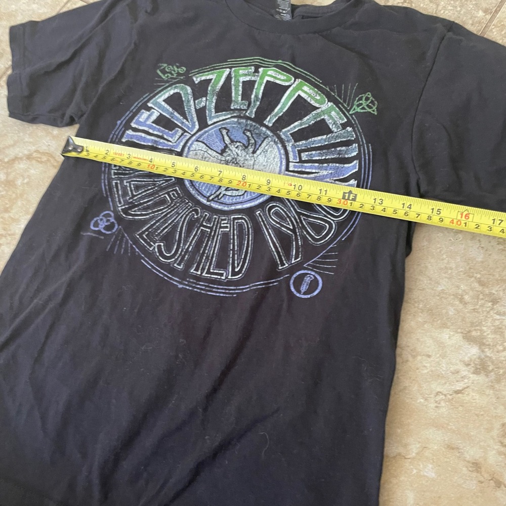 Led Zeppelin Established 1968 Graphic T-Shirt Black XS Optima Montage Band Tee - Picture 4 of 6